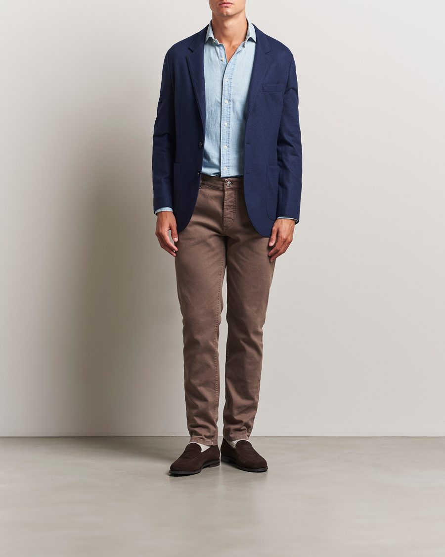 Brunello Cucinelli Slim Fit Bull Denim Pants Light Beige