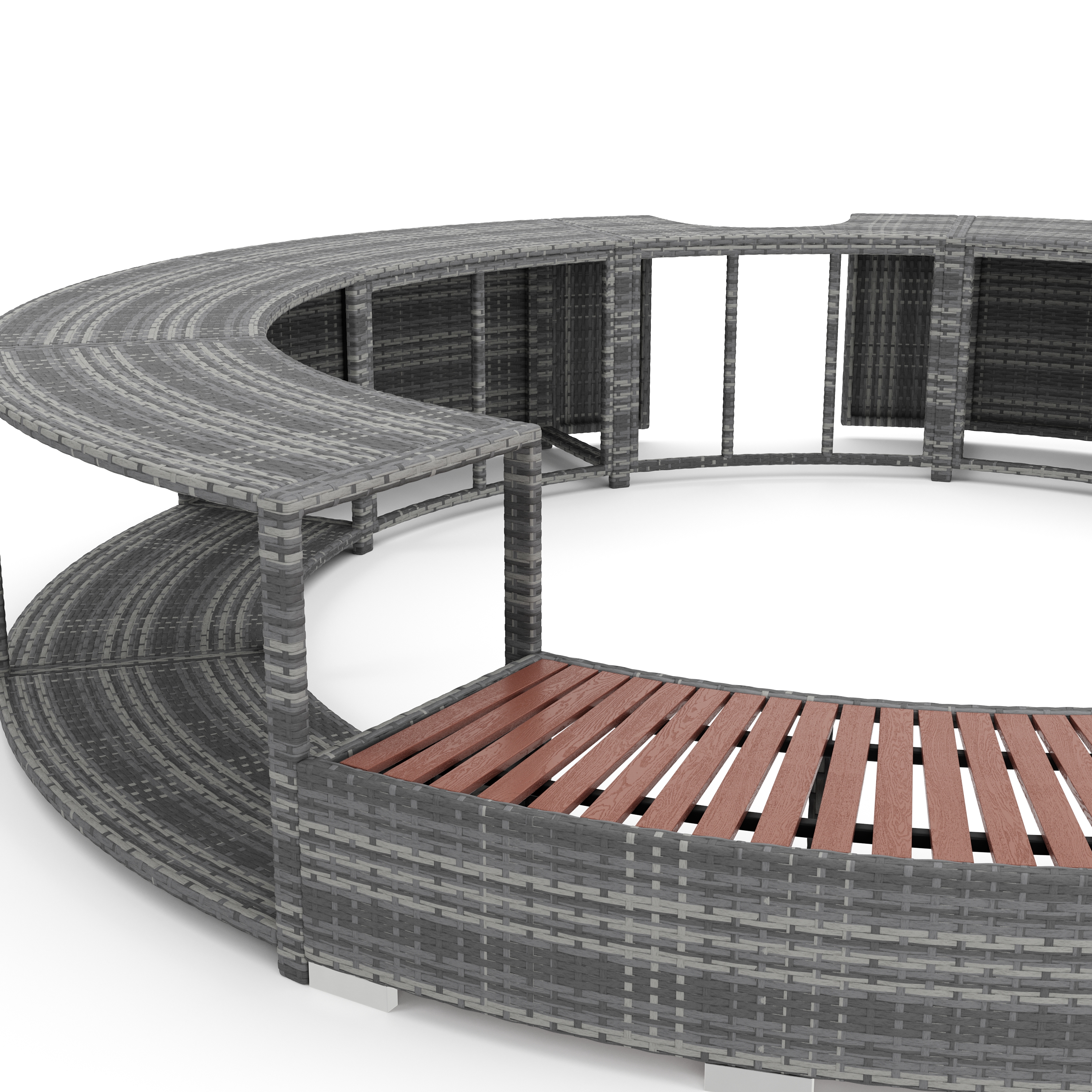 Whirlpool Umrandung Rattan HEAVEN grau