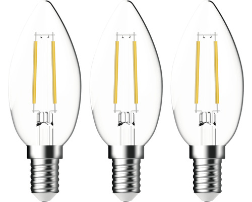 3x LED kaarslamp C35 E14/4,2W (40W) 470 lm 2700 K warm wit helder 3 stuks