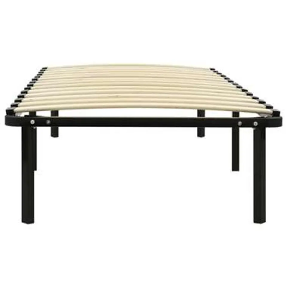 vidaXL - Bed frame met hout lattenbodem - Zwart - Metaal - 90x200 cm
