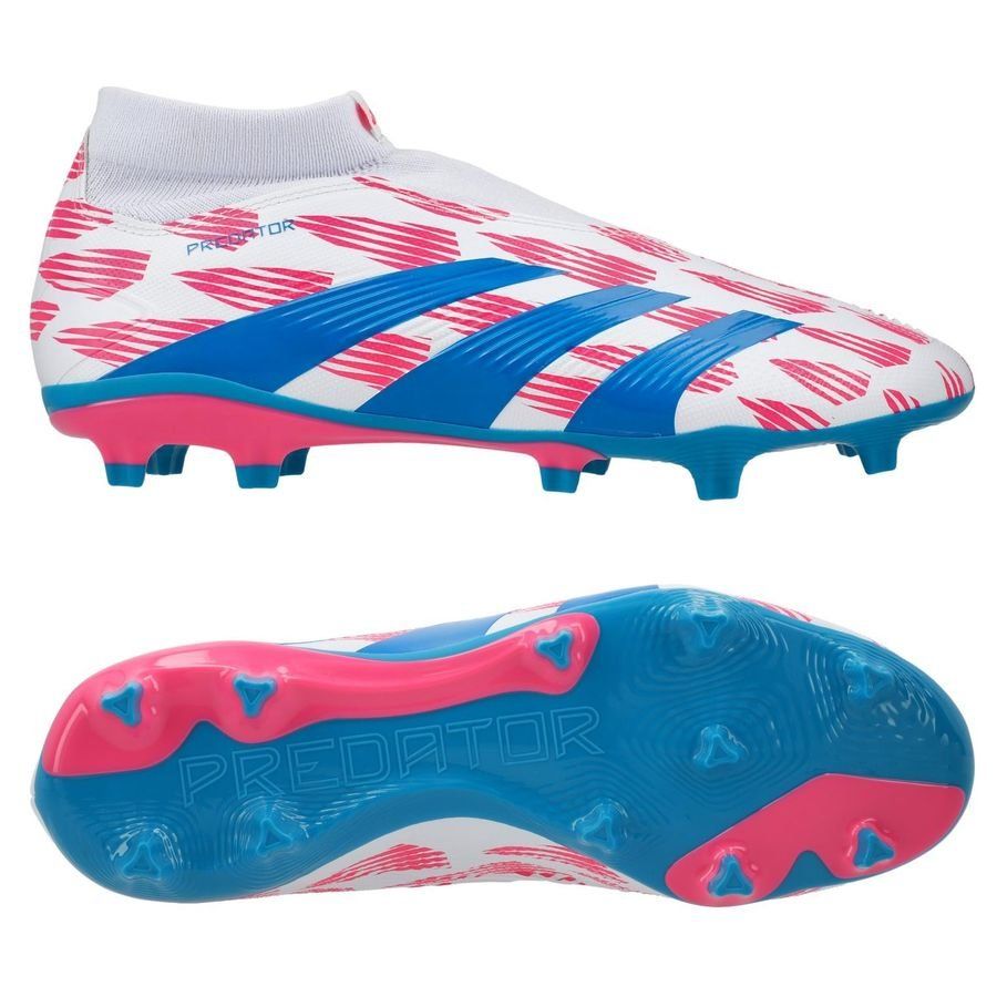adidas Predator League Laceless FG Reemergence - Blanc/Bleu/Rose