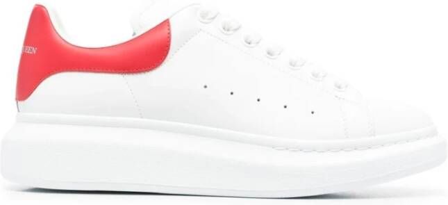 Alexander mcqueen Witte Leren Sneakers met Rode Suède Spoiler White Heren