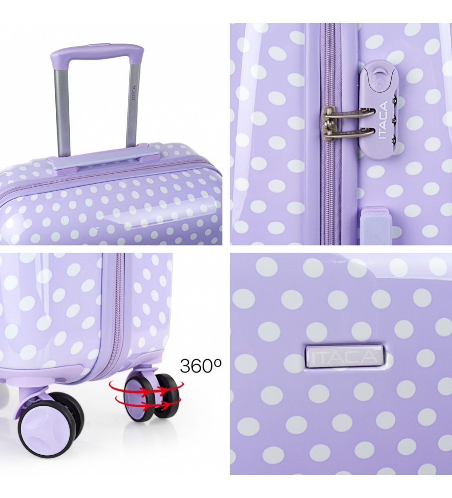 Mala de cabine pequena ITACA 702450 Lilás -55x40x20-
