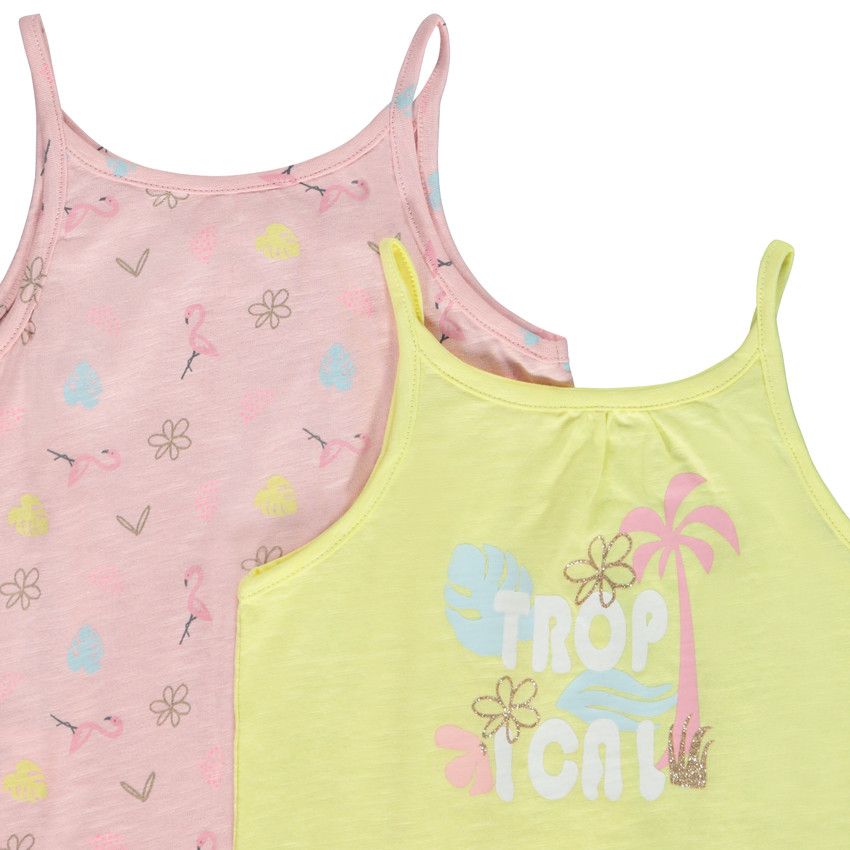 Lot de 5 débardeurs fantaisie pour bébé fille - Blanc