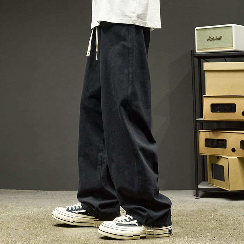 Redsinc - Mid Rise Plain Wide Leg Broek