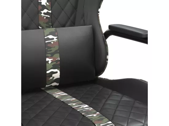 Chaise de jeu Noir et camouflage Similicuir
