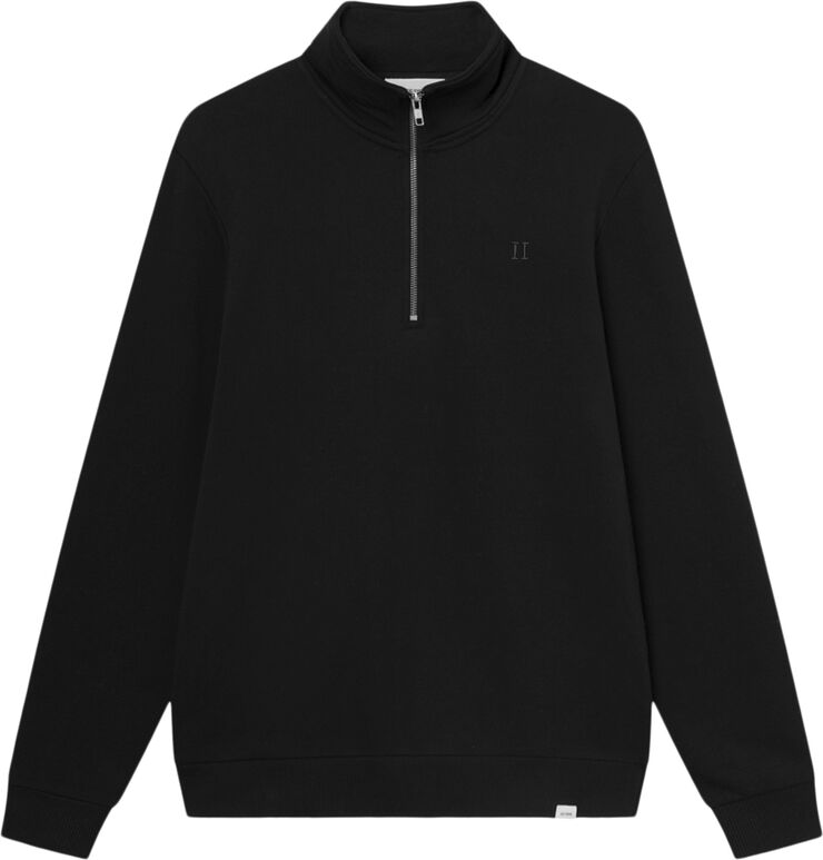 Les Deux Nørregaard Tonal Half-Zip Sweatshirt Black