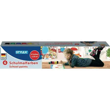 Stylex Schulmalfarben 6 Farbtöpfchen a 20ml