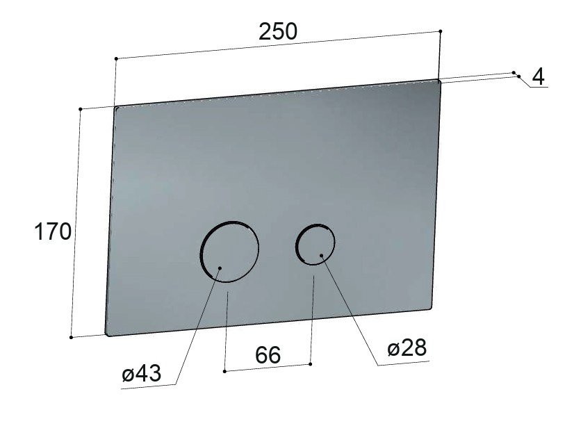 Hotbath Cobber drukplaat voor UP320/UP720 gepolijst zwart PVD