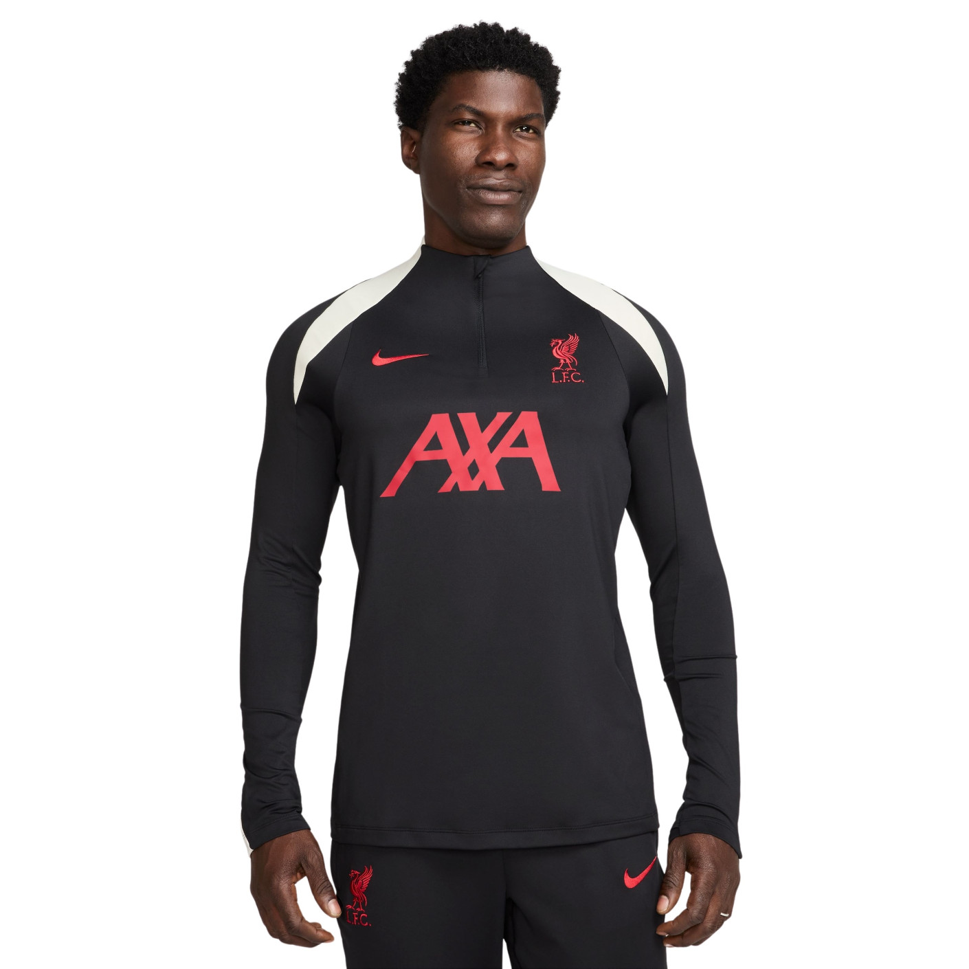 Nike Liverpool Strike Trainingspak 1/4-Zip 2024-2025 Zwart Rood Gebroken Wit