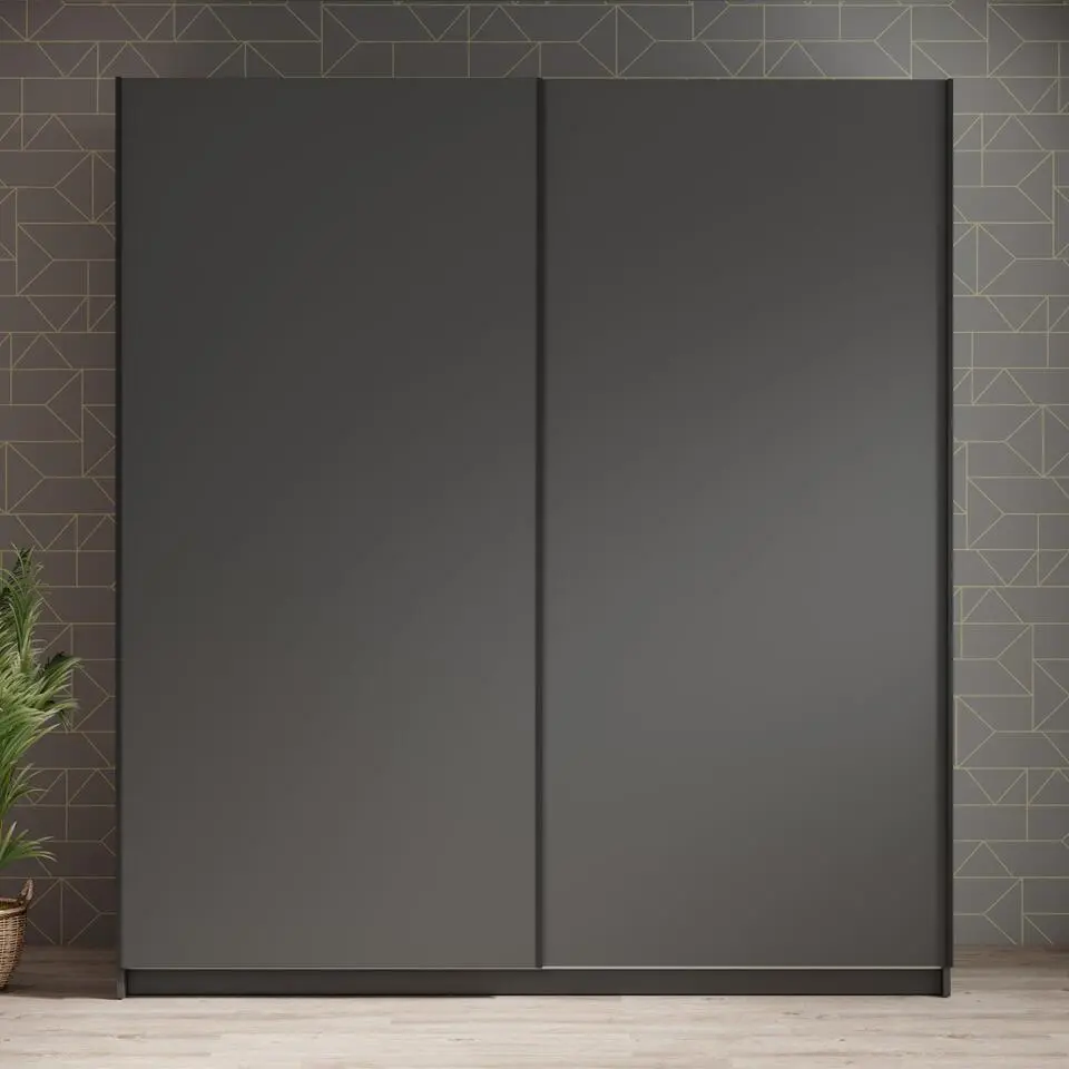 Meubella - Kledingkast Ganaro - Grijs - 180 cm