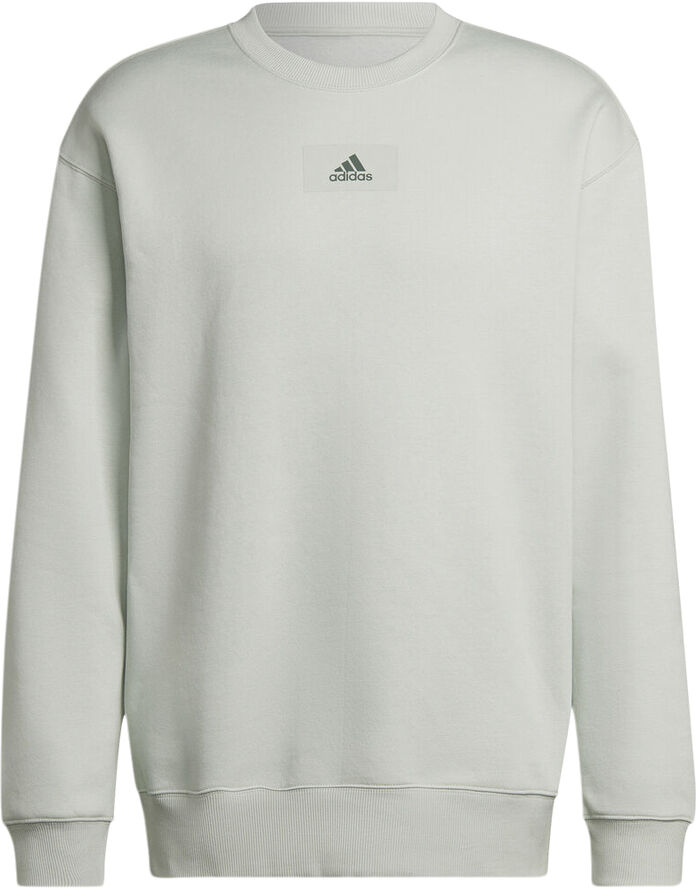 adidas Essentials FeelVivid Cotton Fleece Drop Shoulder sweatshirt Hvid
