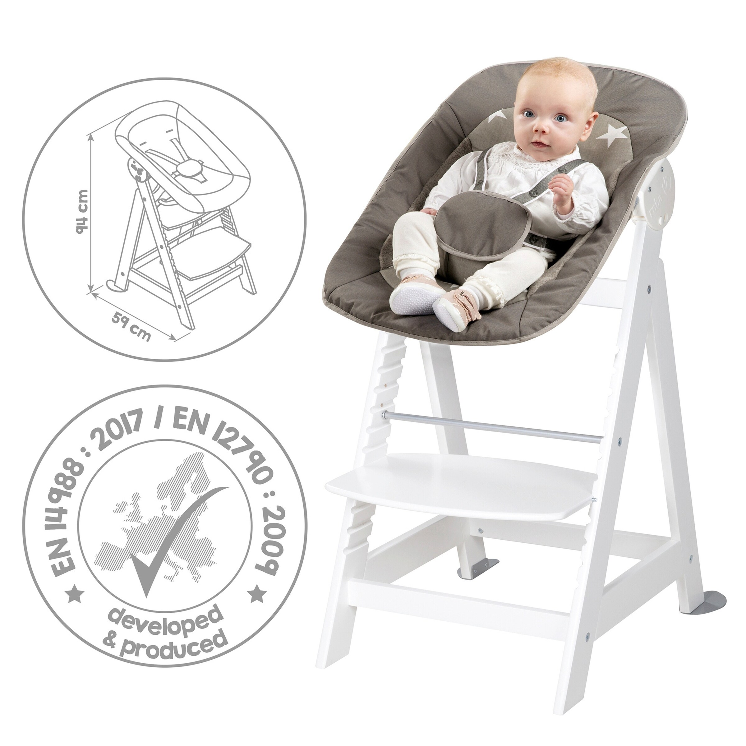 roba Treppenhochstuhl, Set 2in1 Little Stars Born Up