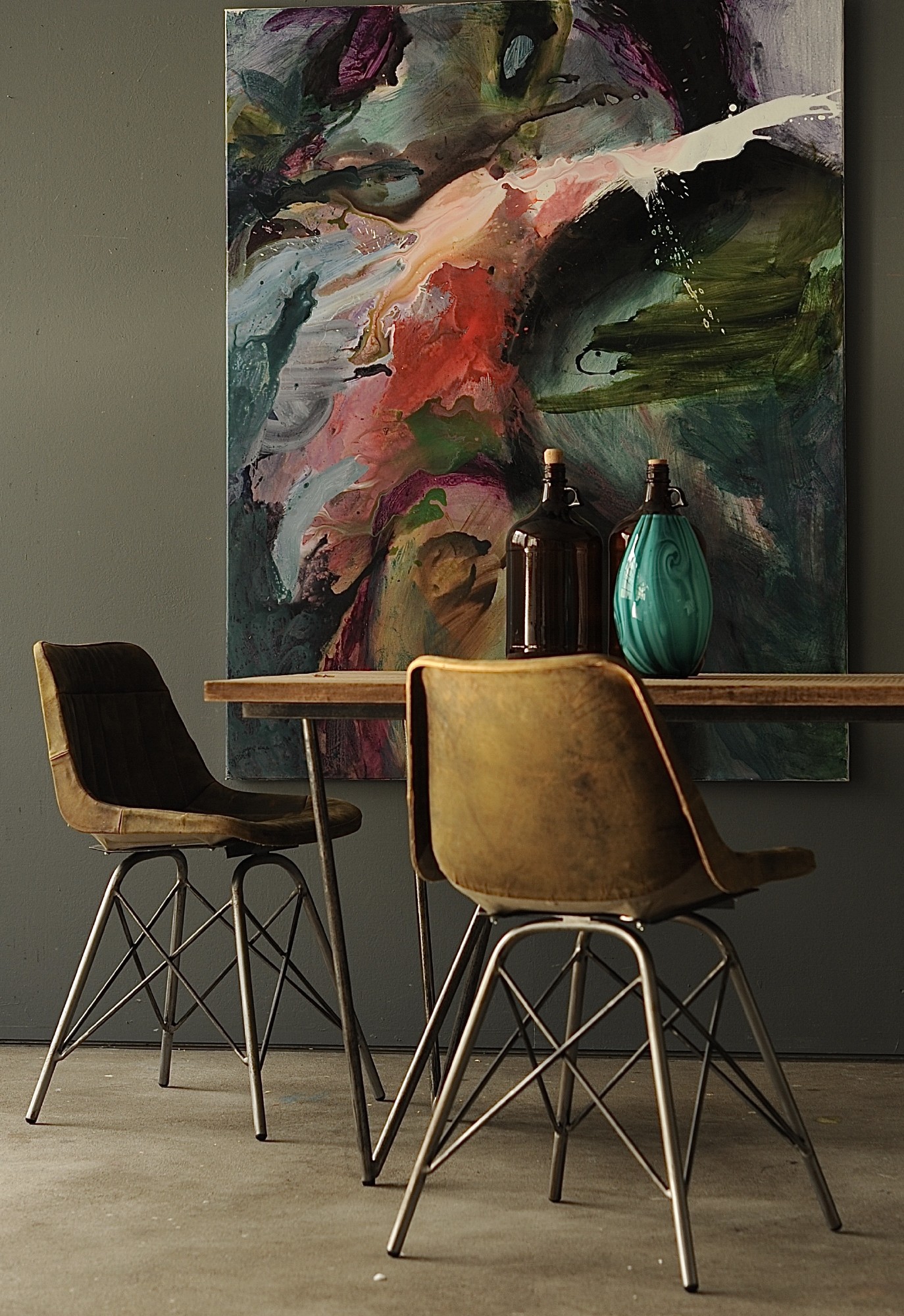 Esstisch 'Brendon', natur, schwarz, B 200 cm, T 90 cm, H 75 cm von fischer's lagerhaus