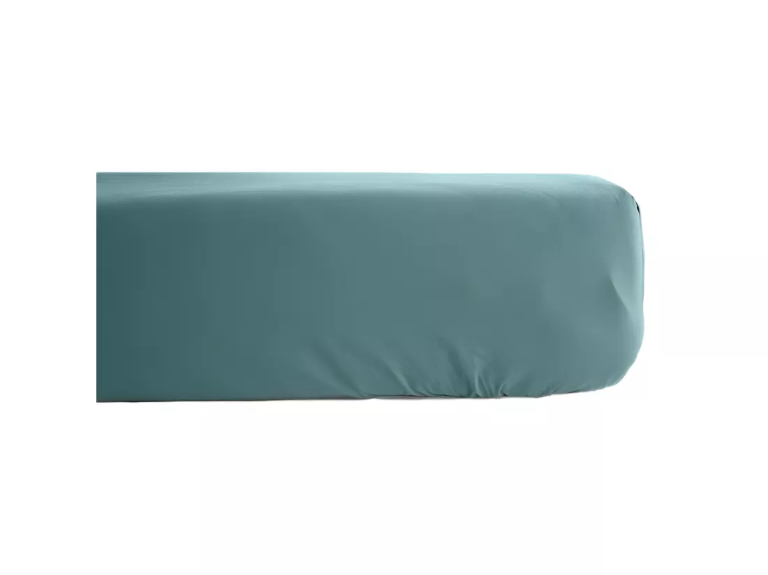 Drap Housse Percale Pur Coton 80 Fils/cm² - Opale - 160 X 200 Cm Bonnet De 35 Cm