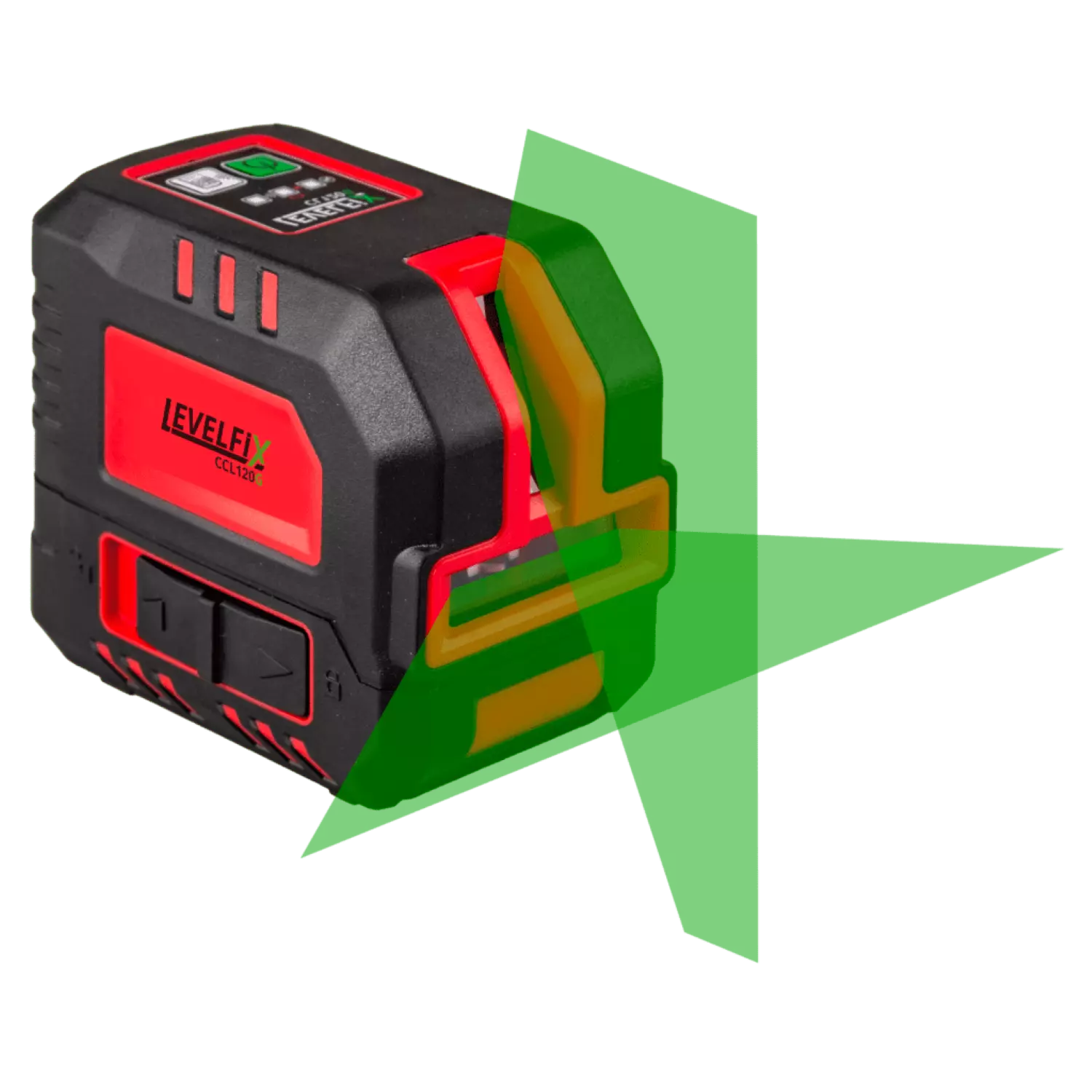 Levelfix CL120G Kruislijnlaser Set incl. statief in tas - groen - 40m - 2 lijnen - IP54