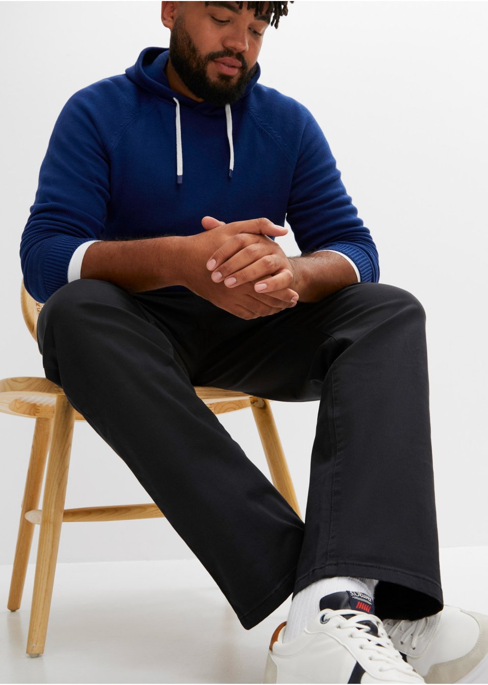 Pantalon chino avec pinces en coton