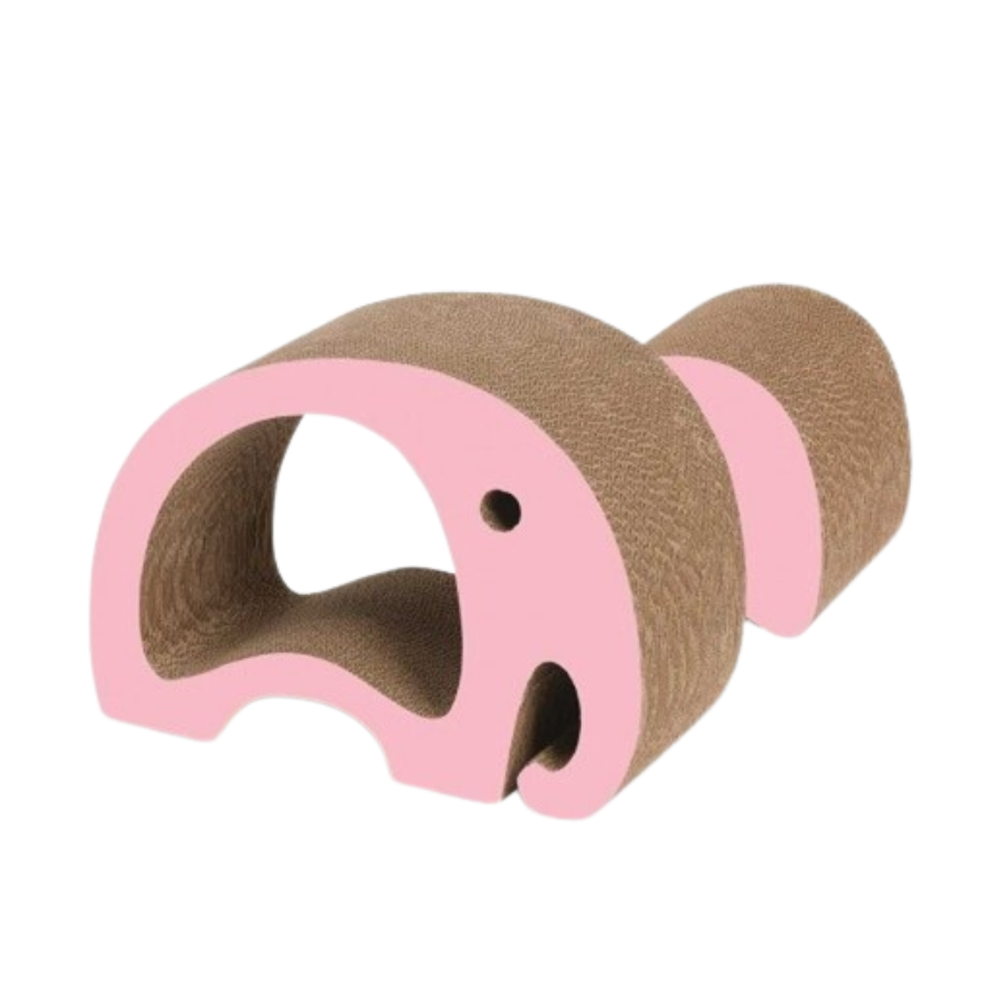 Arranhador para Gatos Zoo 2 em 1 em Formato de Elefante, Rosa