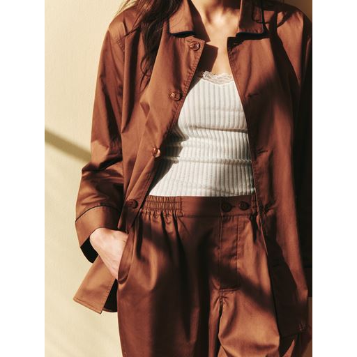 HAY Outline Pyjamasskjorte, Milk Chocolate, S/M