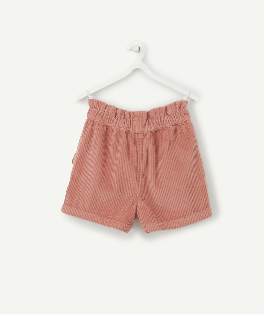 SHORT ROSE EN VELOURS CÔTELÉ FILLE