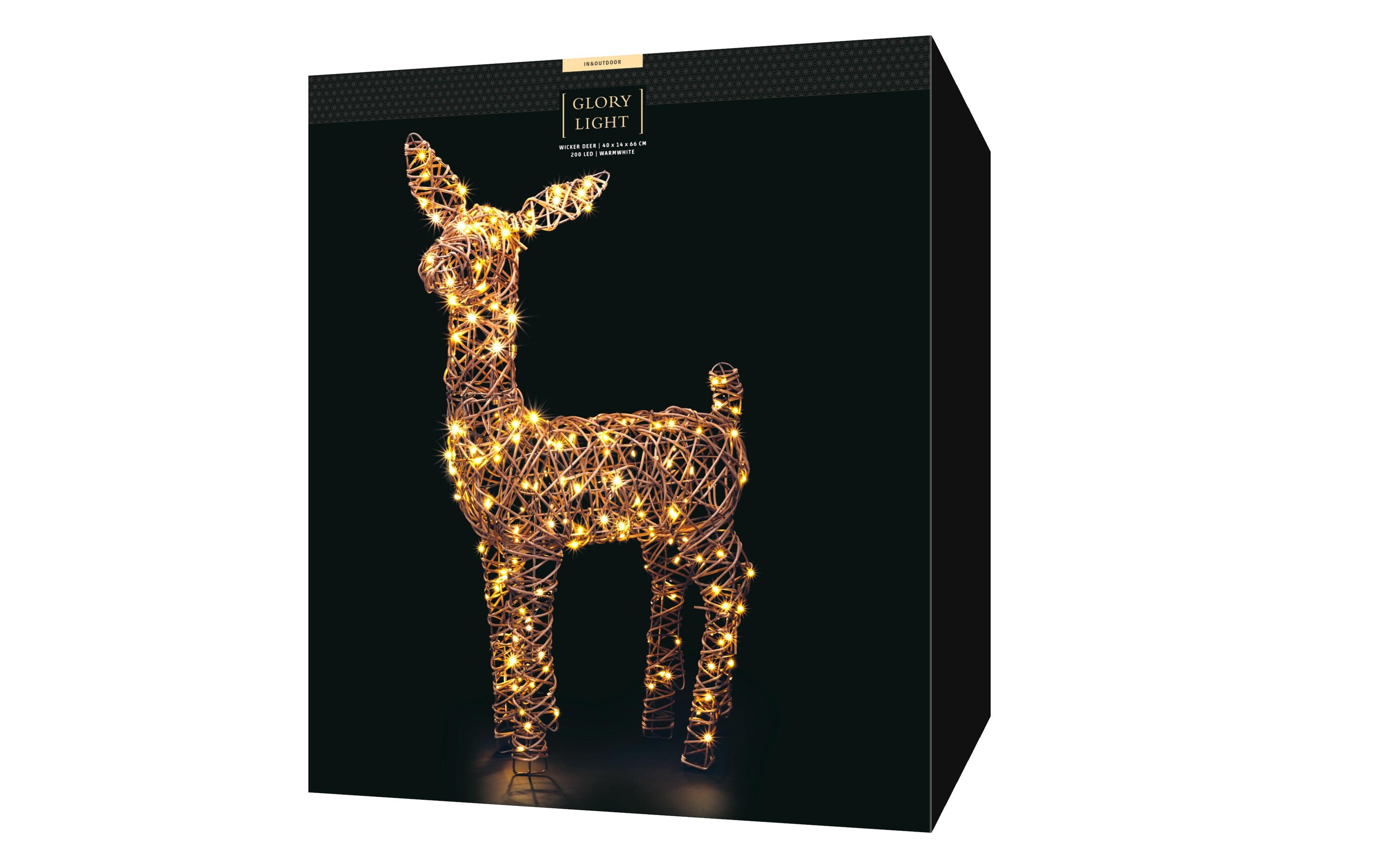 Wicker deer, 66 WarmweissLED Dekoration