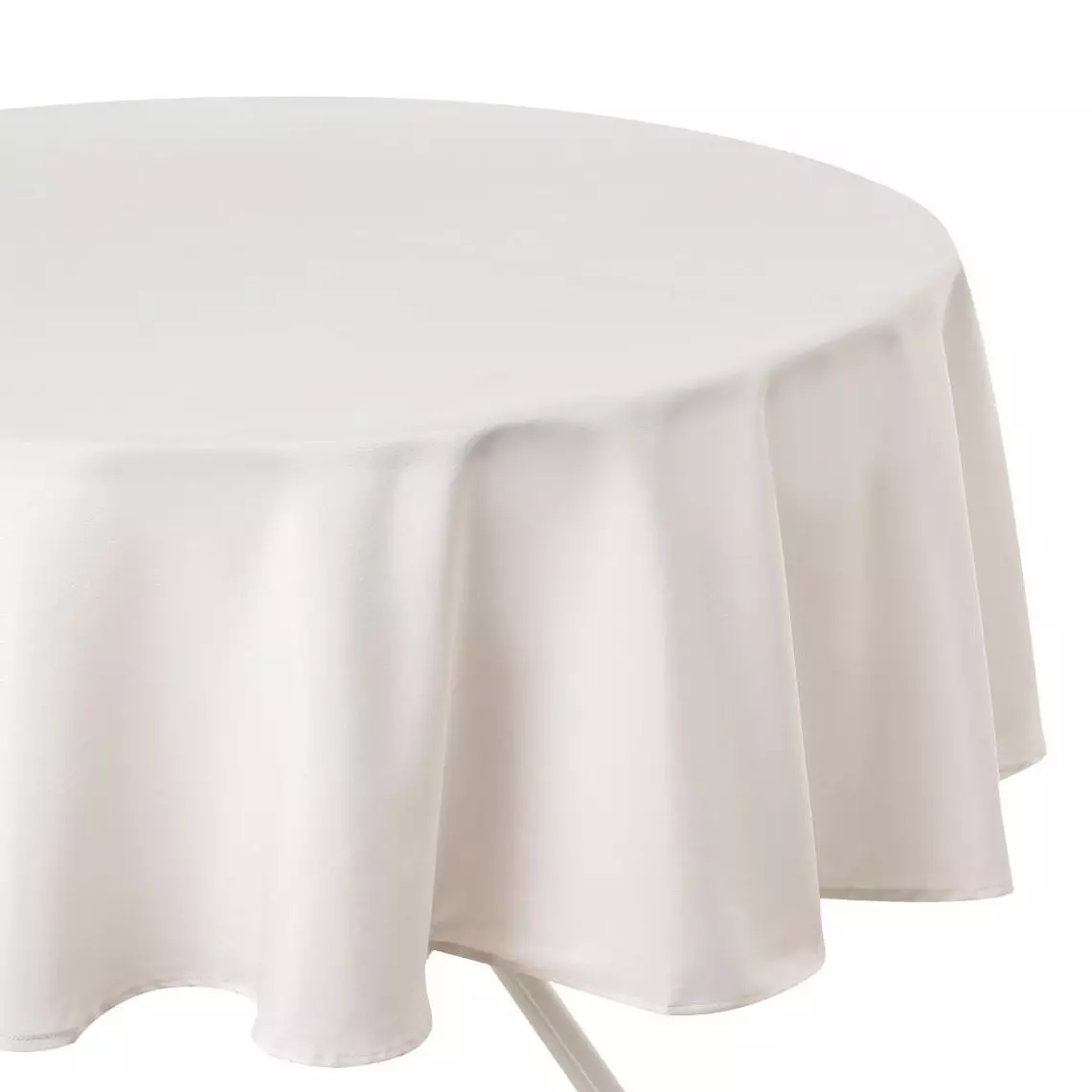 Nappe ronde anti tache (D180 cm) Lina Ivoire
