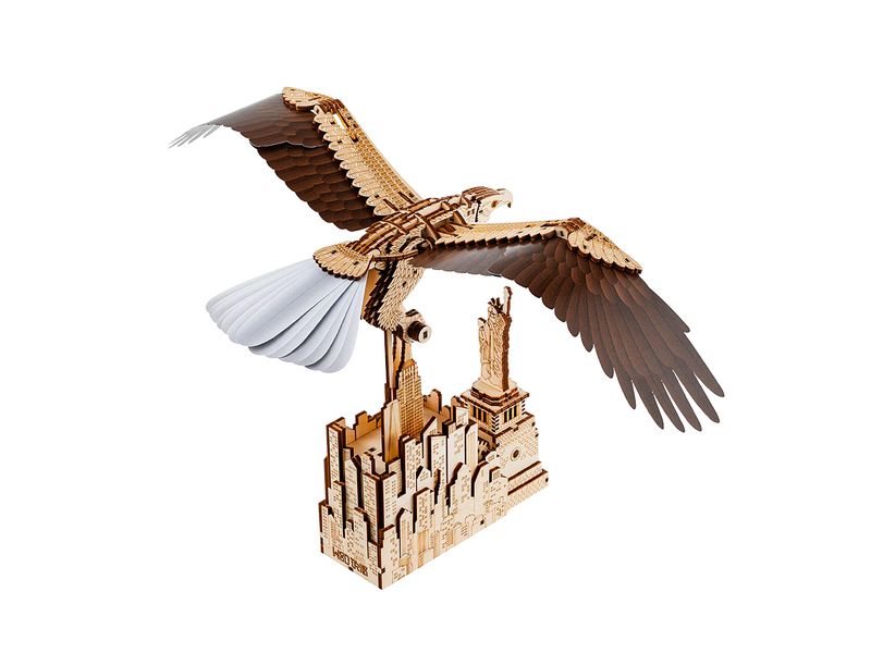 WoodTrick Bausatz Liberty Eagle Adler über New York 3D-Bausatz aus Holz