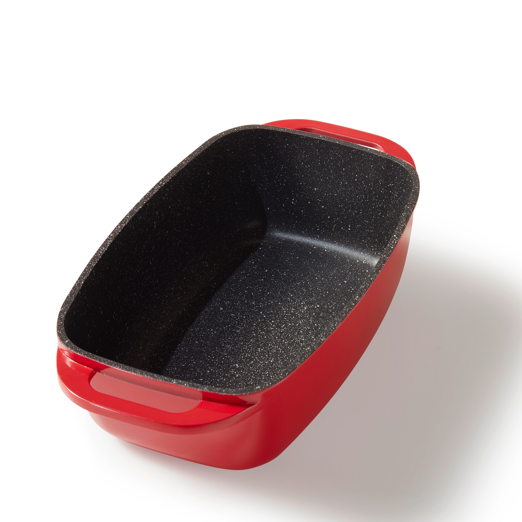STONELINE® Bräter 40 x 22 cm mit Deckel, Backofen und Induktion geeignet, Antihaftbeschichtung, rot
