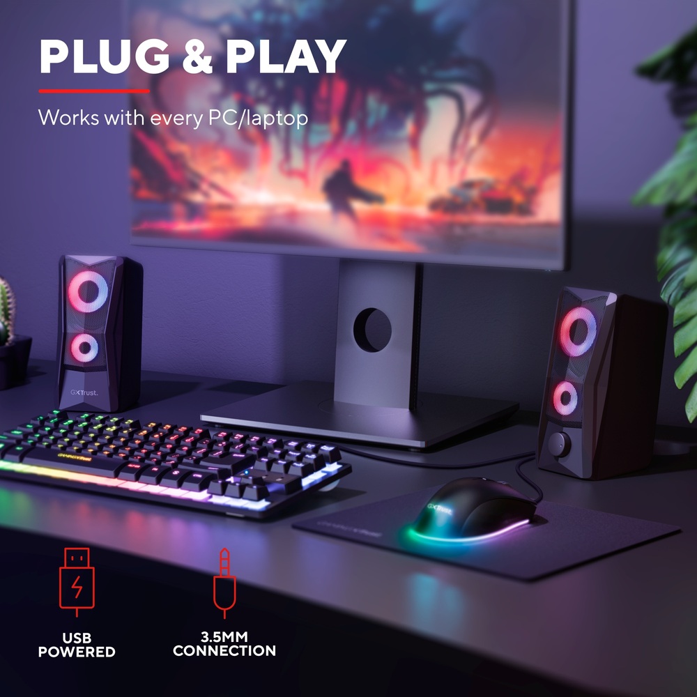 Trust GXT 606 Javv RGB-beleuchtetes 2.0 PC-Lautsprecherset