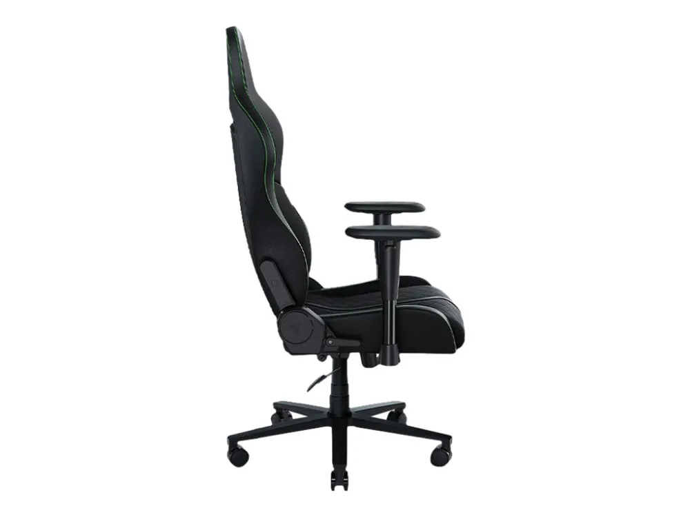 Razer Iskur X - Stol - armstøtter - T-formet - syntetisk læder, stål, elastomerisk polyuretan (EPU) - sort/grøn