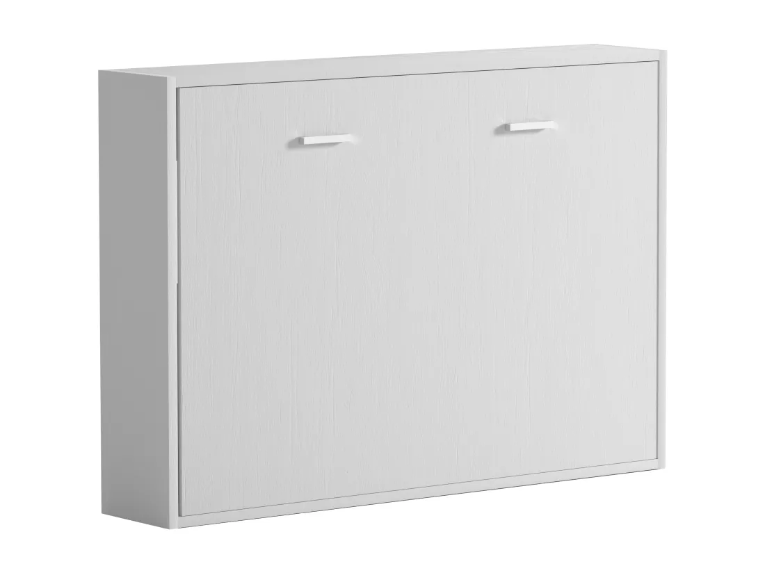 Lit escamotable 140 x 200 cm - Ouverture horizontale manuelle - Blanc - MALINA II