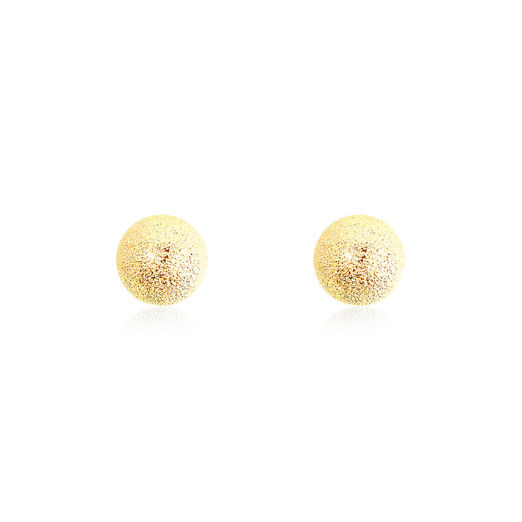 Boucles D'oreilles Puces Fidelia Boule Sablee Or Jaune
