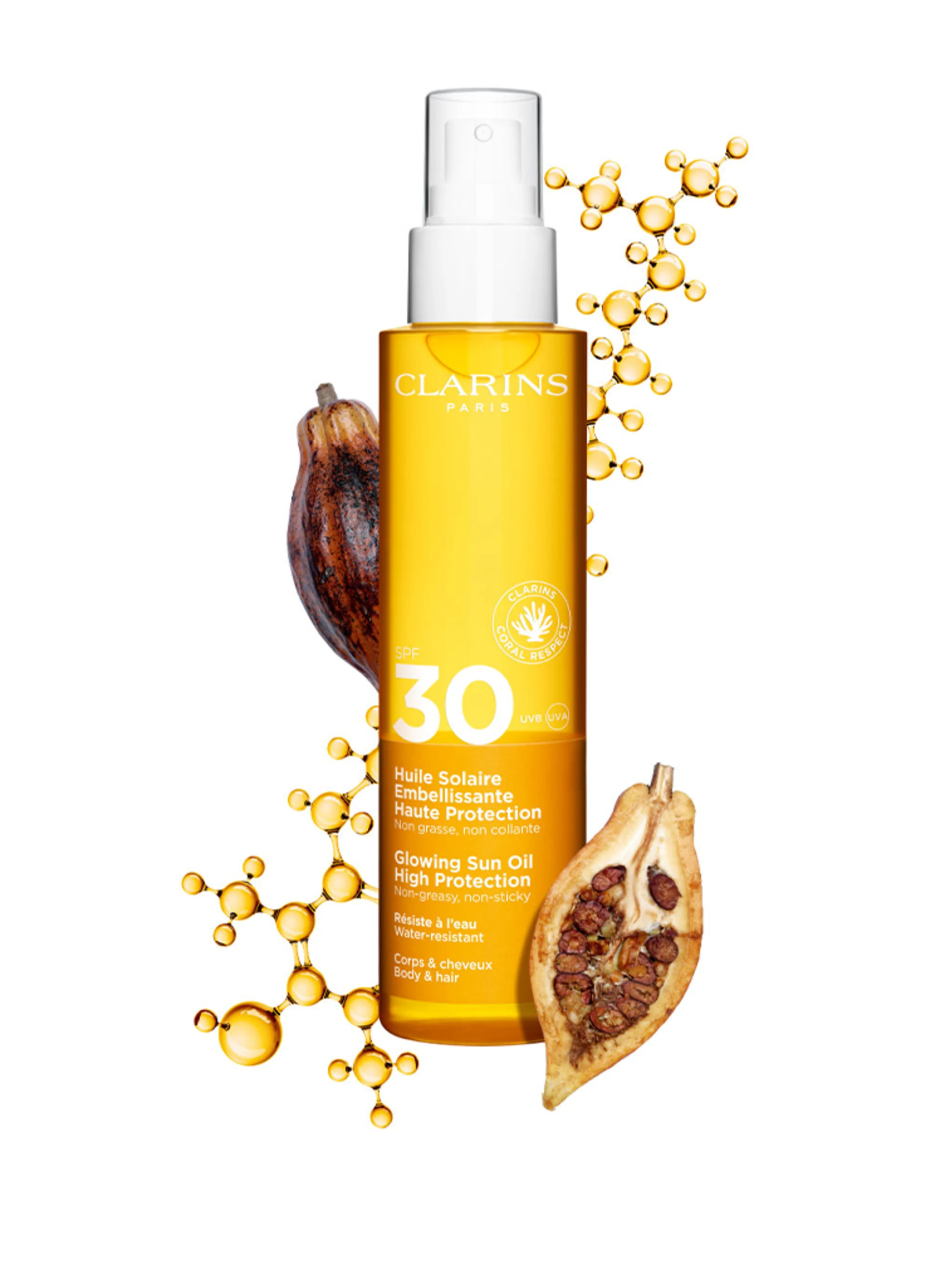 CLARINS HUILE SOLAIRE EMBELLISSANTE HAUTE PROTECTION SPF 30