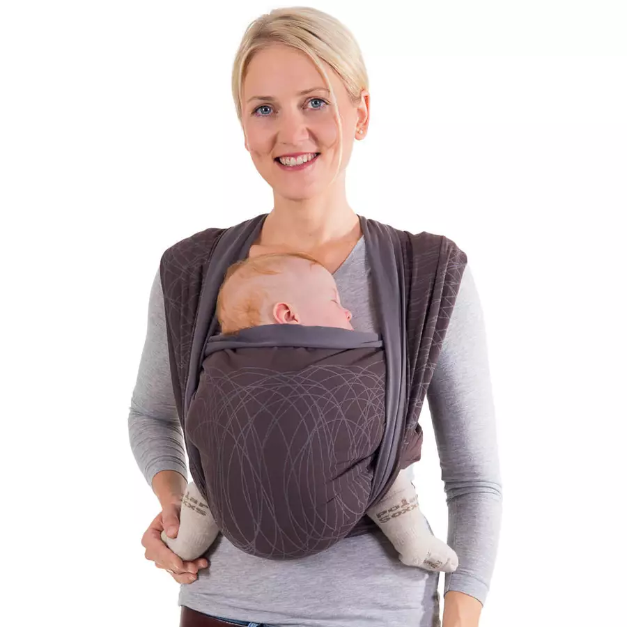 Hoppediz Babytragetuch Gewebtes Tragetuch kbA New York braun