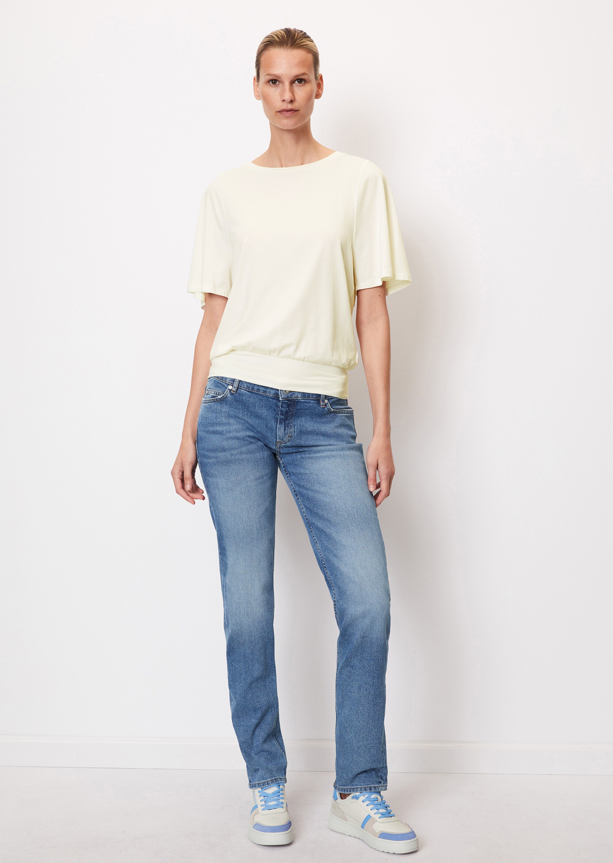 T-Shirt mit Bund-Abschluss regular mit TENCEL™ Modal