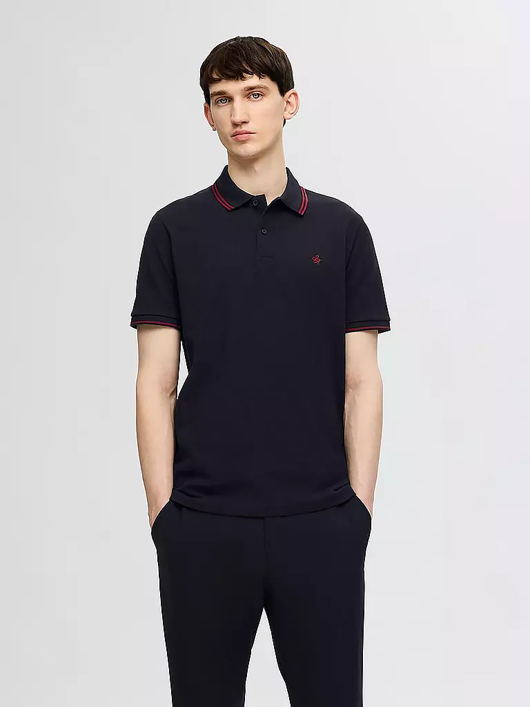 SELECTED Poloshirt SLHDANTE  schwarz