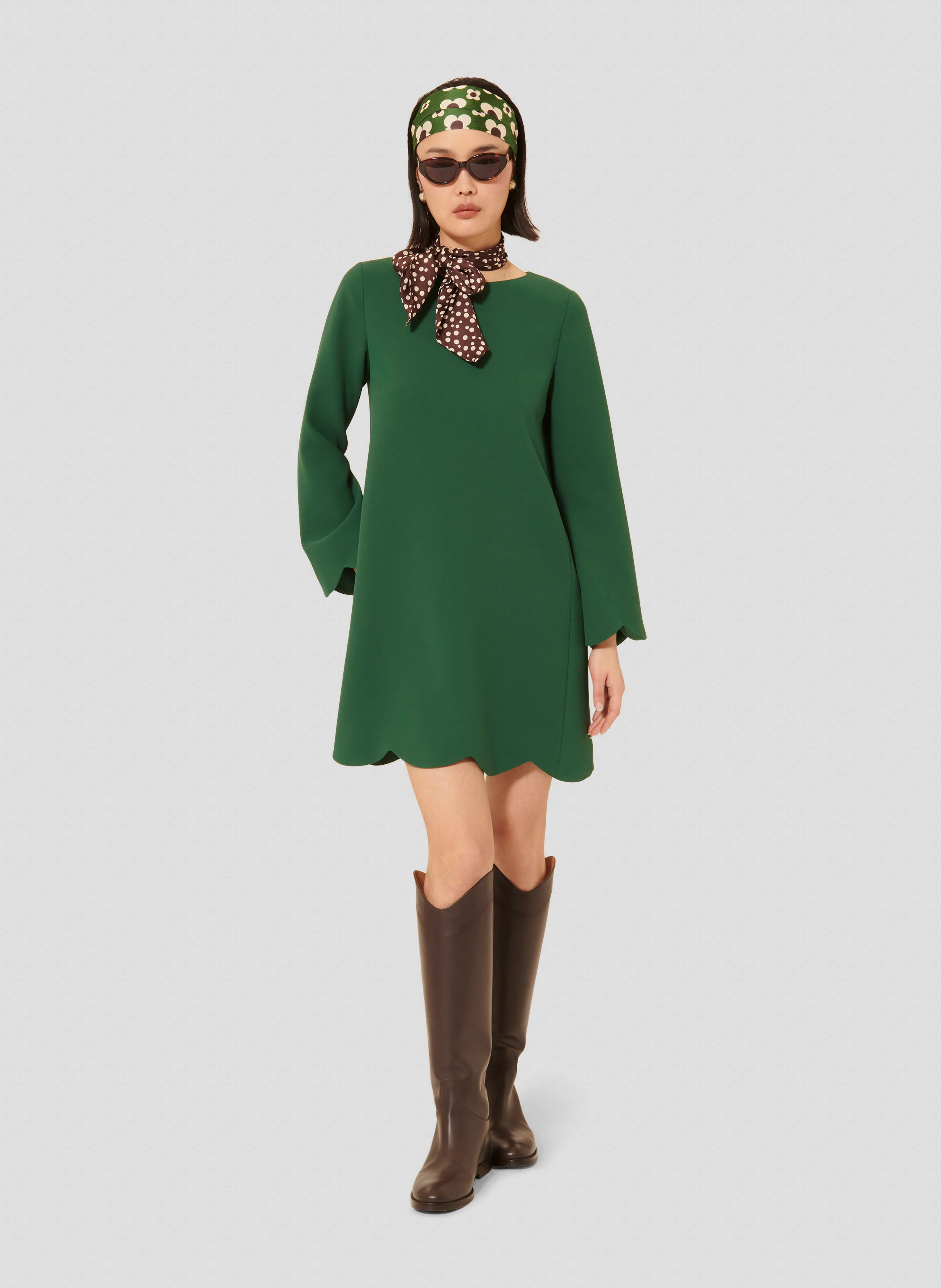 RUODA - Robe courte trapèze| Vert