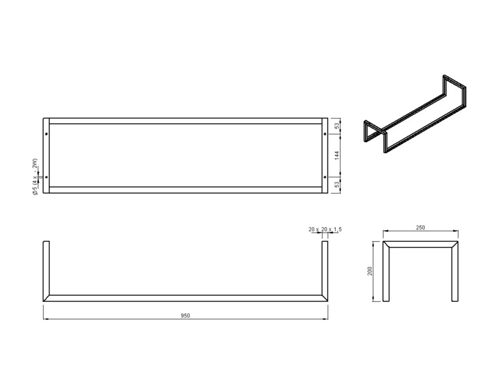 Saniclear handdoekenrek industrieel 95x25x20cm mat wit