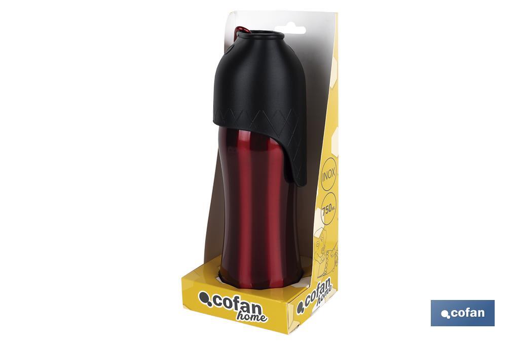 Garrafa de água portátil para cães | Capacidade de 750ml | Cor cereja