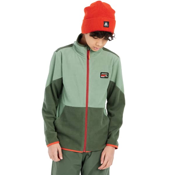 Veste polaire PROTEST PRTKUNO JR FULLZIP TOP MARL GREEN