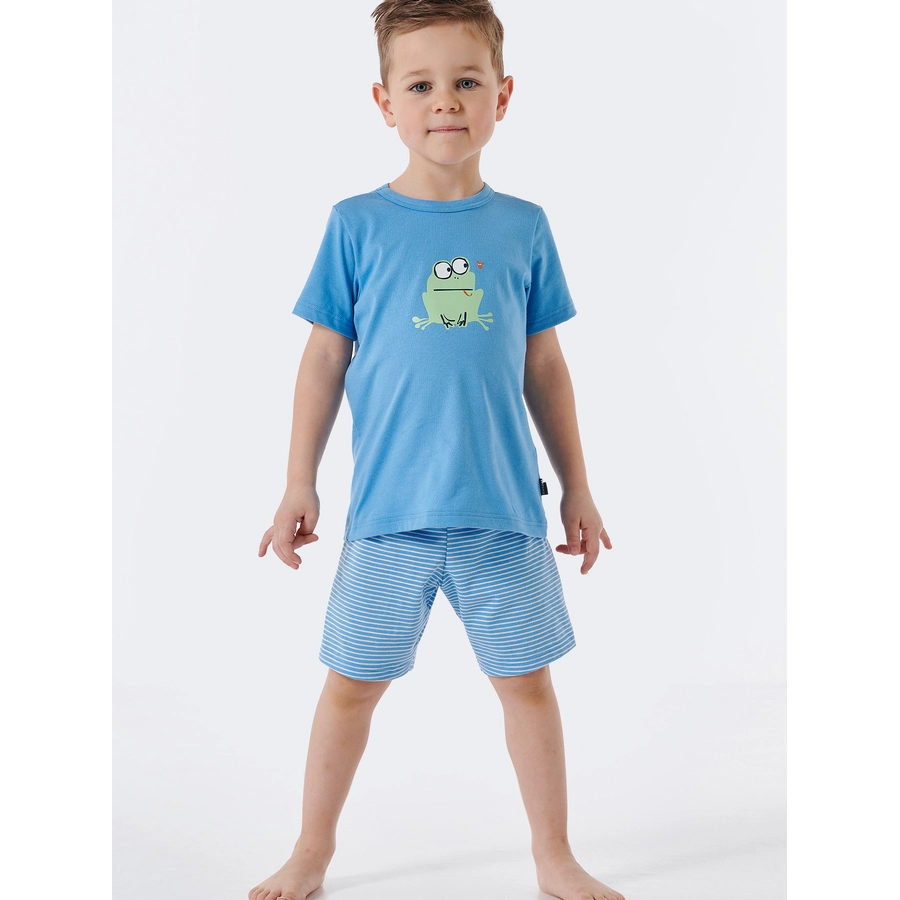 Schiesser Pyjama Natural Love Organic Cotton hellblau