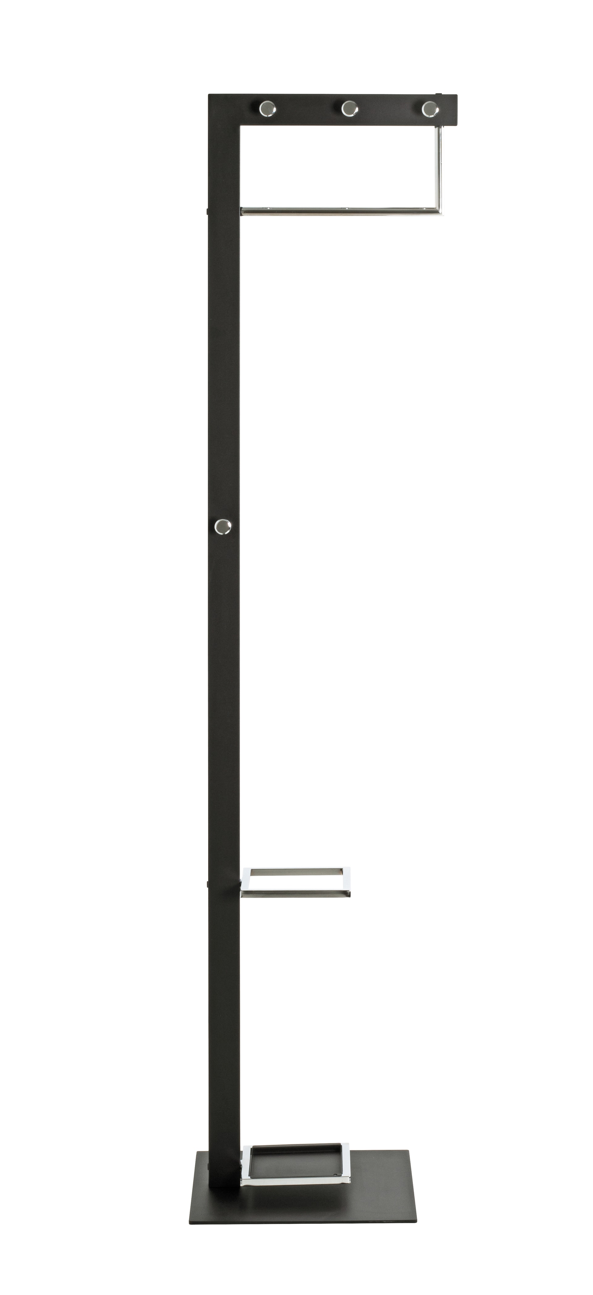 Garderobenständer 35 x 175 cm schwarz/chromfarbig