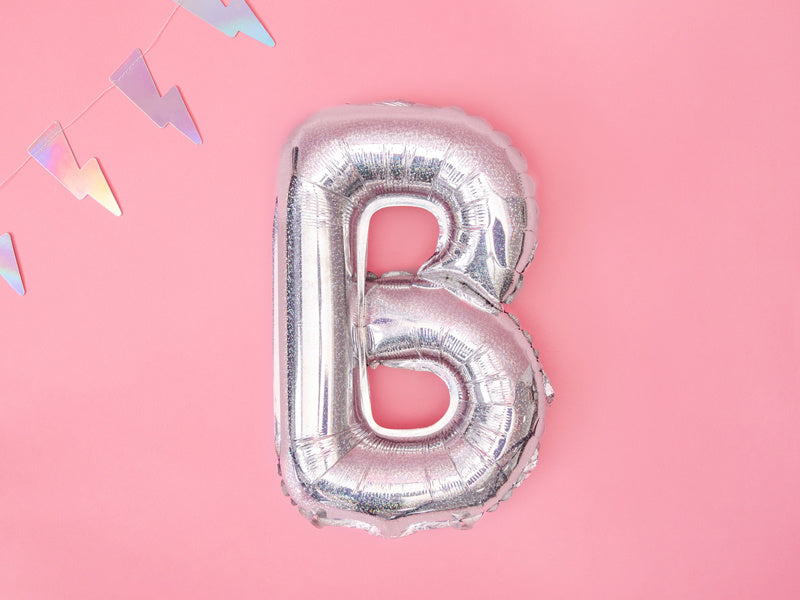 Folie Ballon Letter B Holografisch Leeg 35cm