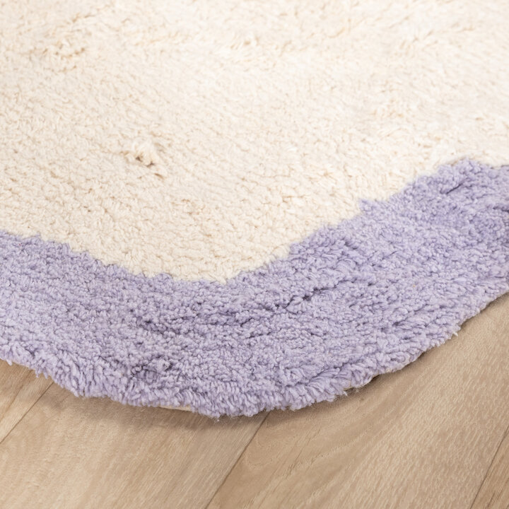 Rond Wasbaar vloerkleed - Hazy Lila/Creme