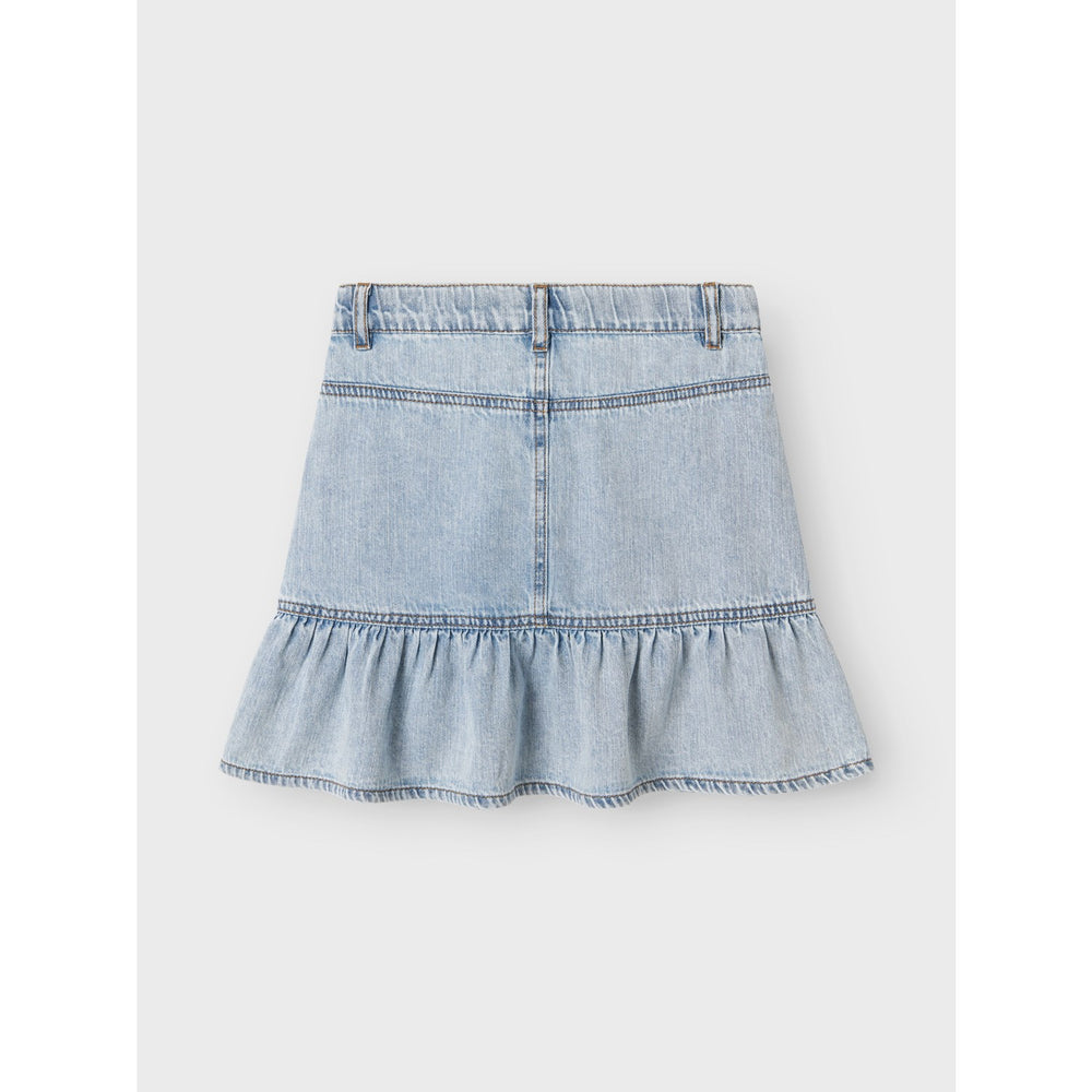 Køb Name It Light Blue Denim Nynne Kort Denim Nederdel