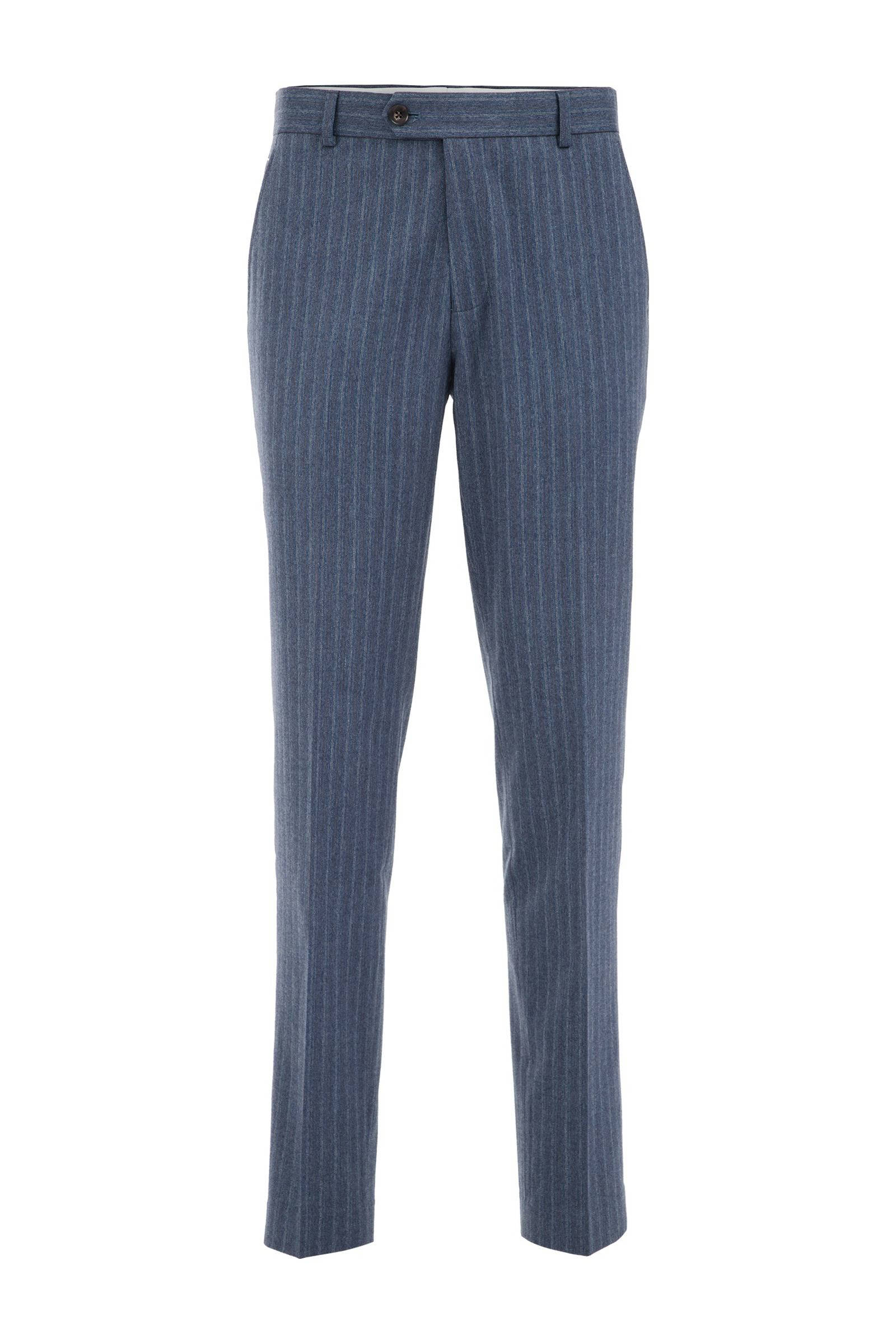 WE Fashion slim pantalon grijsblauw