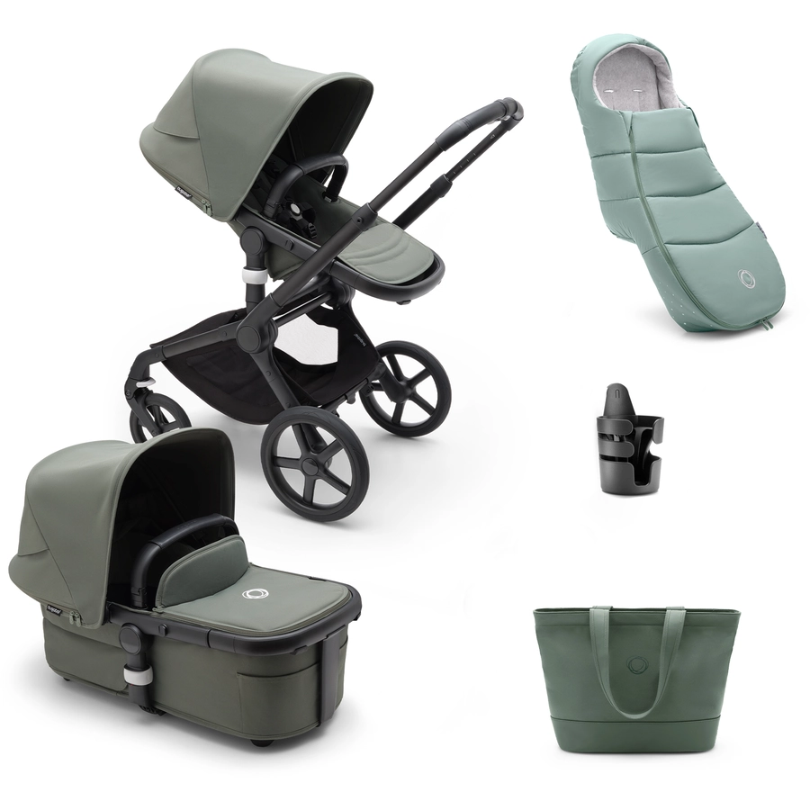 bugaboo Kombikinderwagen Fox 5 mit Zubehör BlackForest Green