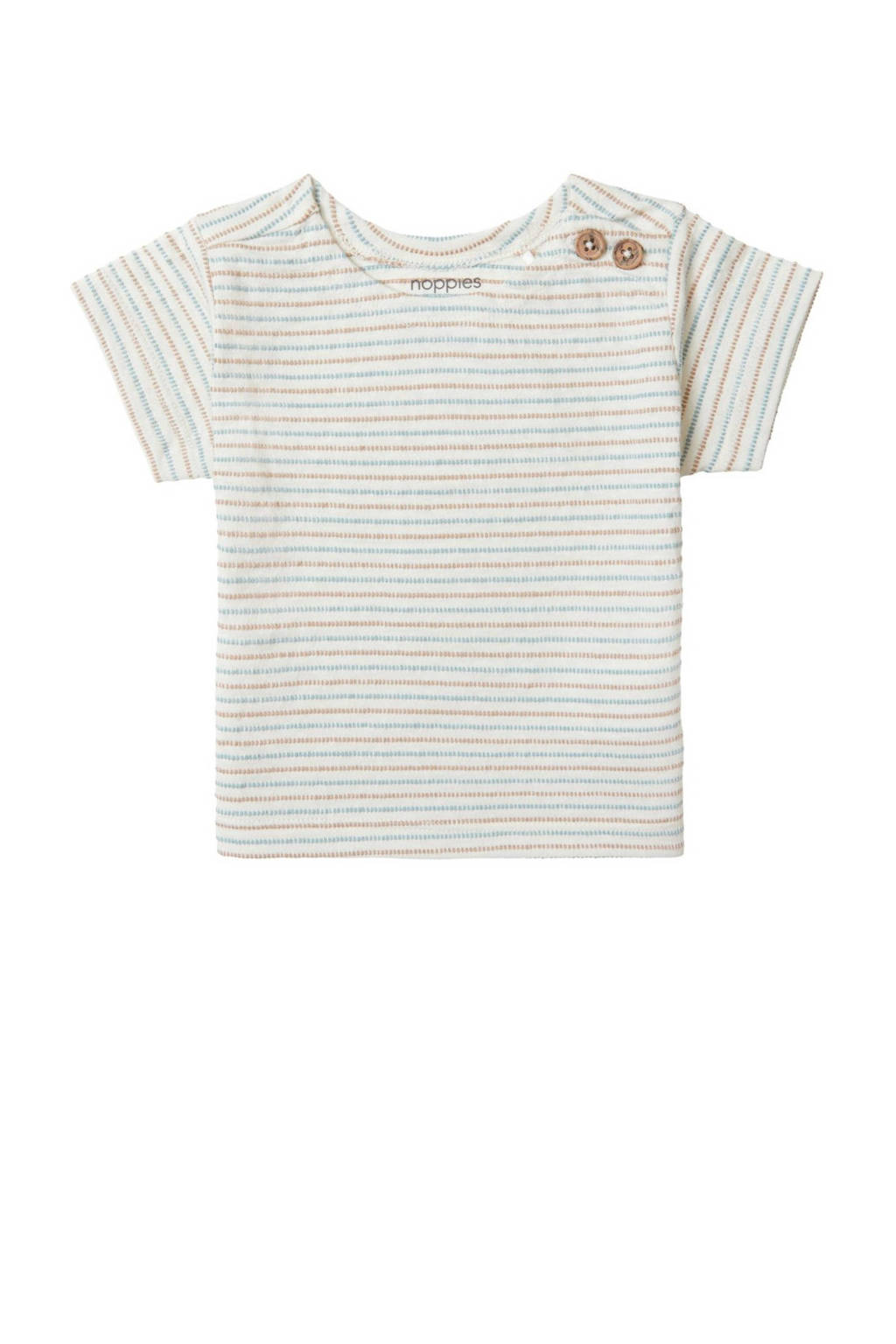 Noppies baby gestreept T-shirt offwhite/blauw/beige