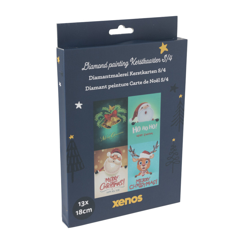 Diamond paint - kerstkaarten - set van 4
