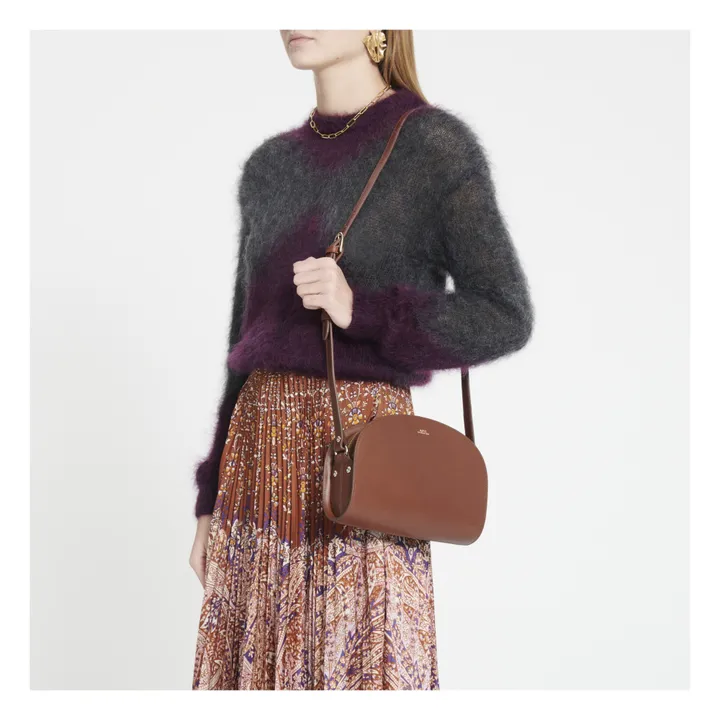 A.P.C. Sac Demi Lune Cuir Lisse | Noisette